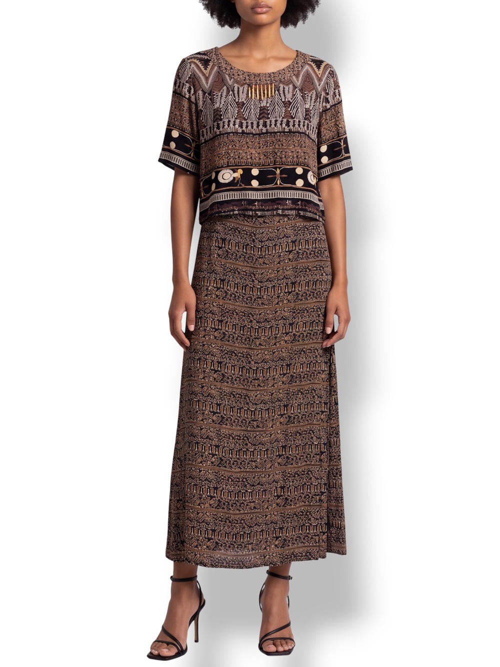 4/$20 Vintage Rabbit Rabbit Designs 10P Maxi Dress Beaded Top Set Made USA